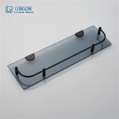 Üvegpolc fekete tartókkal