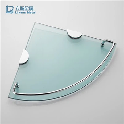 Edzett üveg sarokpolc